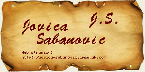 Jovica Šabanović vizit kartica